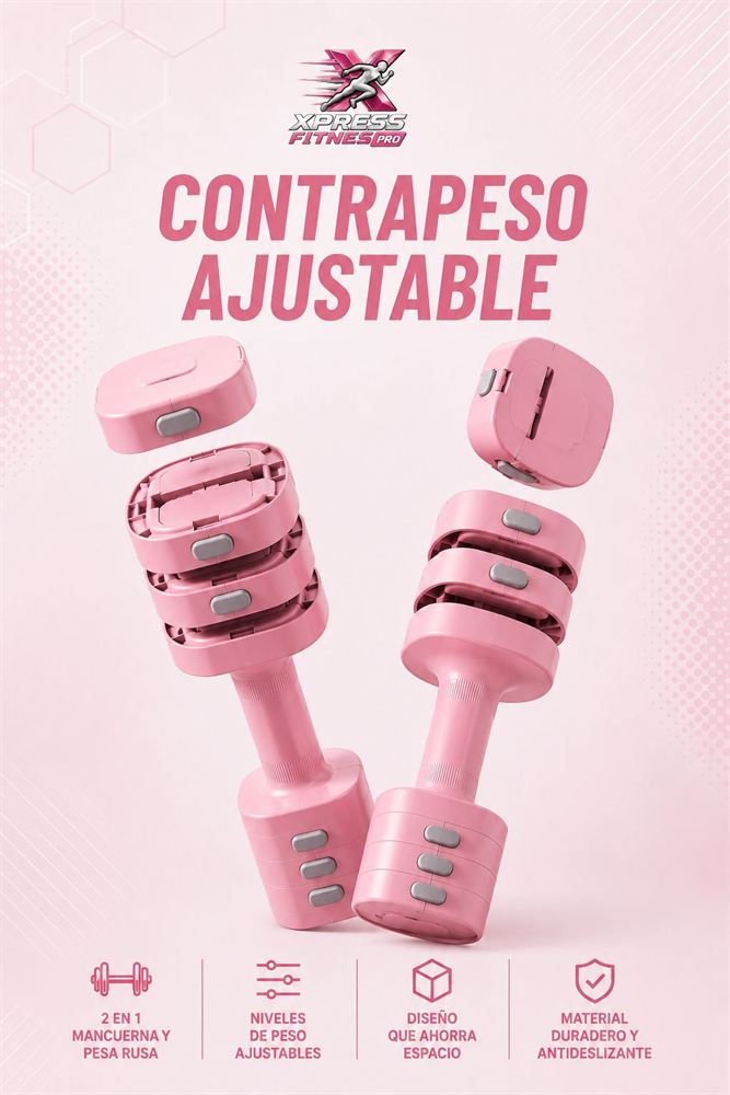 Mancuernas rosadas con contrapeso ajustable de la línea rosa